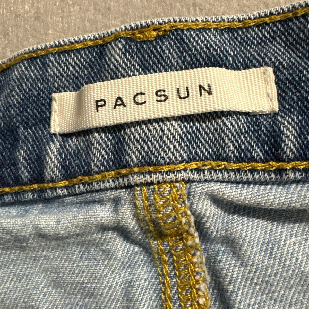 PacSun Two Tone High Rise Straight Jeans Womens Size 30 Raw Hem Blue Denim