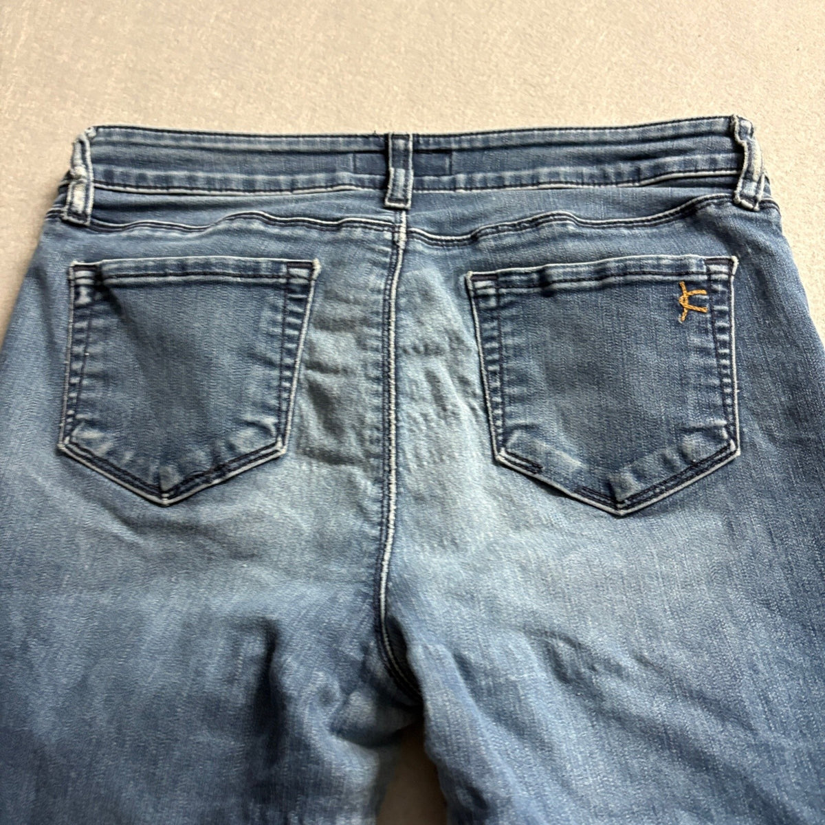 David Kahn Power Stretch Jeans Womens 27 Blue Denim Skinny Leg Made in USA