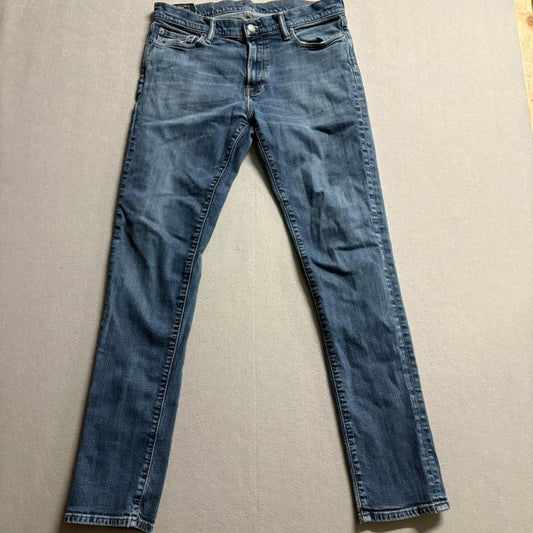 Abercrombie & Fitch Rustin Athletic Slim Jeans Mens 32x34 Blue Stretch Denim