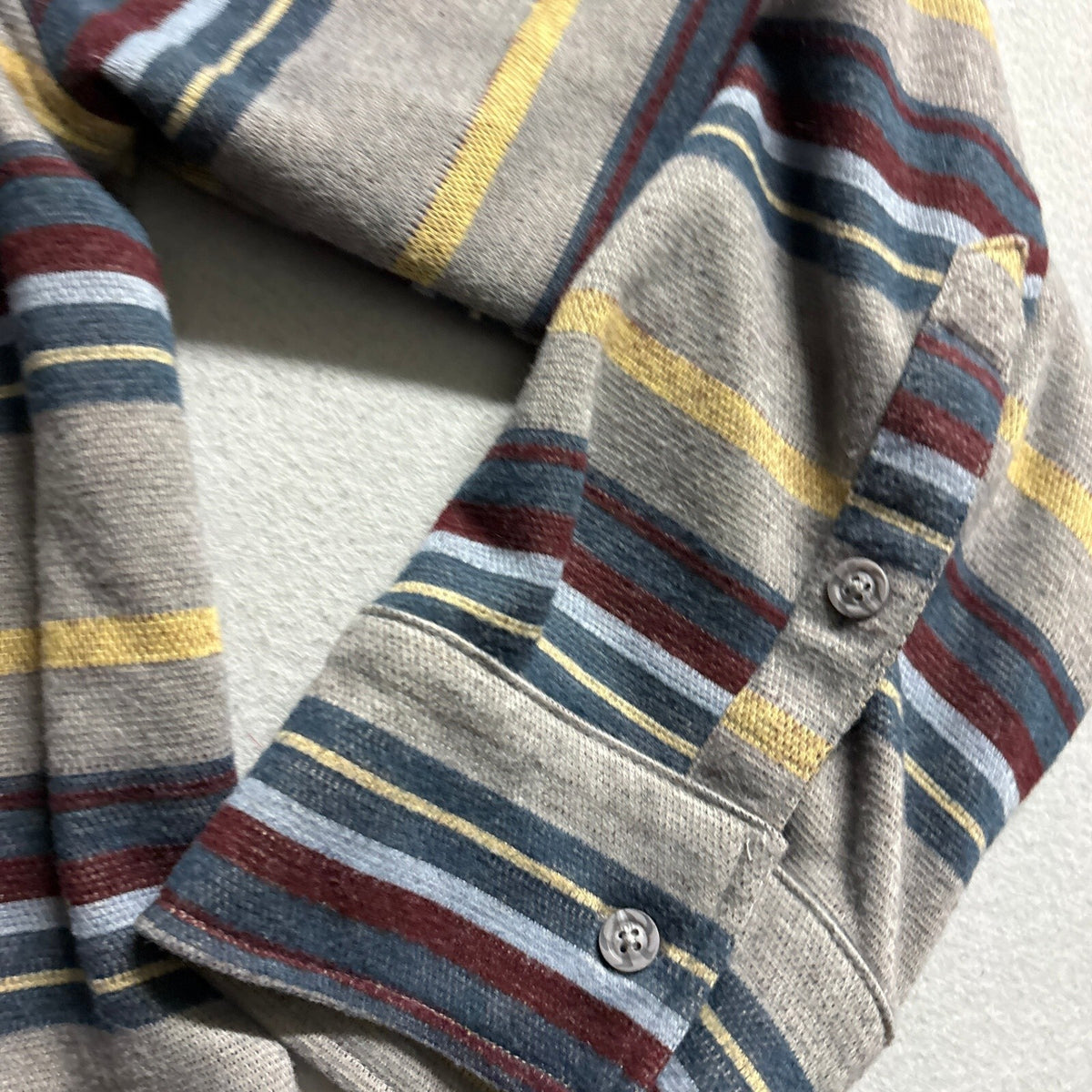 Caliville Mens XL Striped Fleece Shirt Jacket Long Sleeve Button Up Flannel Gray