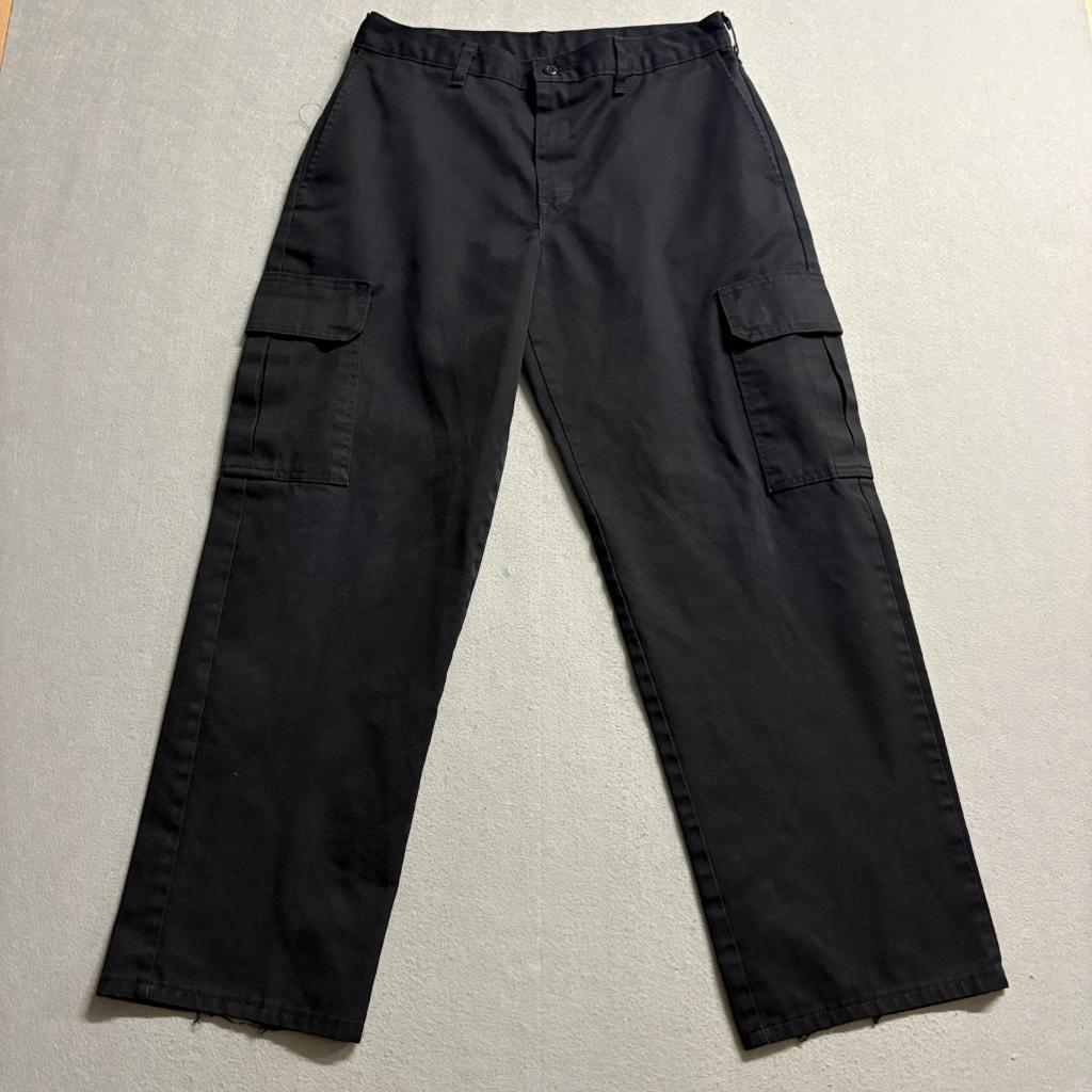 Dickies Mens Cargo Pants 32x30 Black Twill Workwear Utility Flat Front