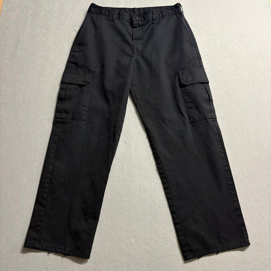 Dickies Mens Cargo Pants 32x30 Black Twill Workwear Utility Flat Front
