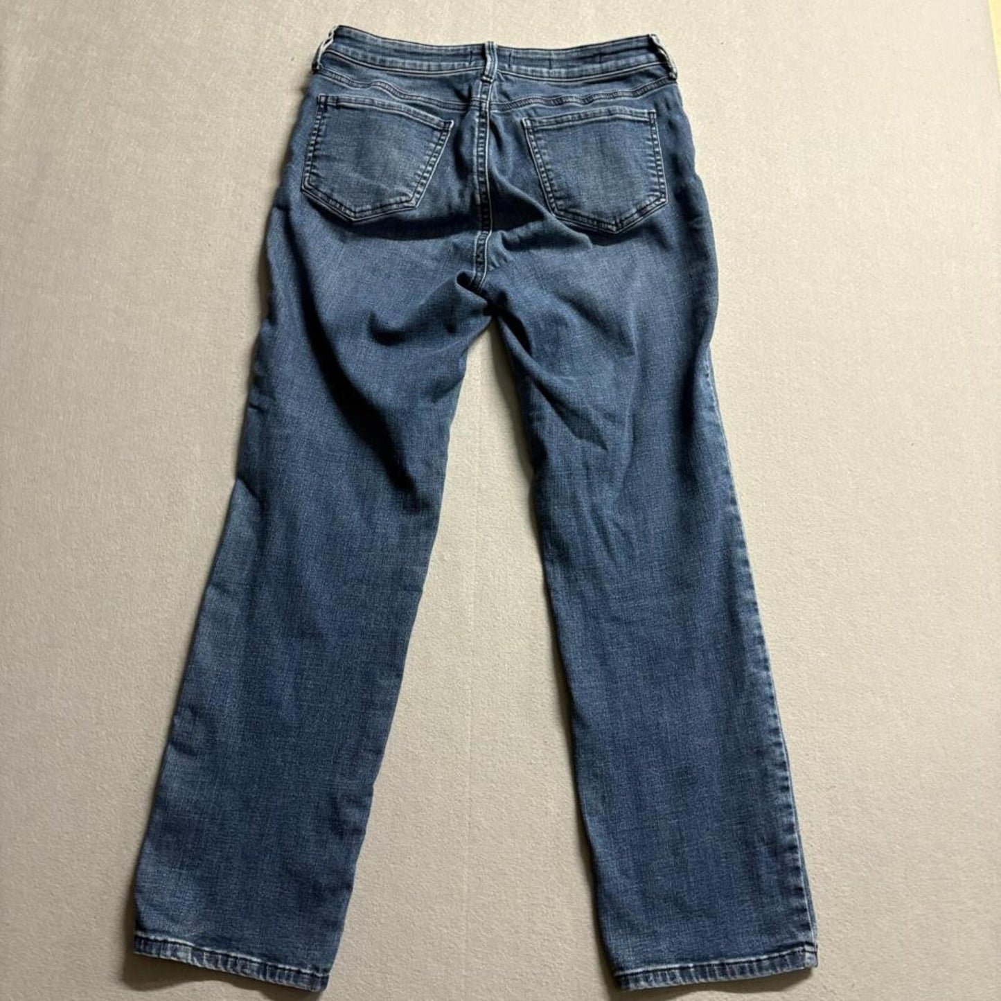 NYDJ Sheri Slim Jeans Womens 6 Blue Denim Lift Tuck Stretch Straight Leg