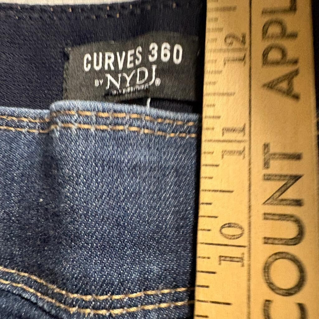 NYDJ Curves 360 Sculpt Pull On Bootcut Jeans Womens Size 14 Dark Wash Stretch