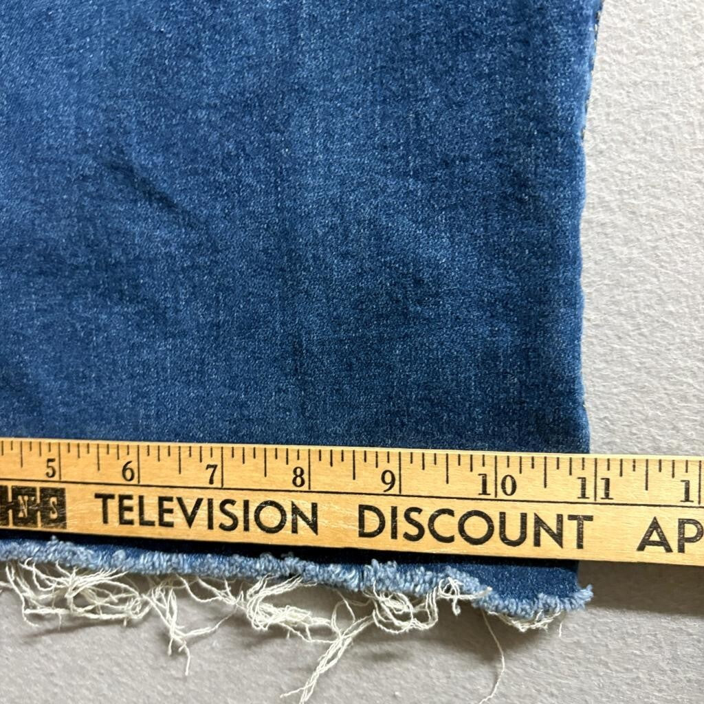 Allimy Wide Leg Crop Jeans Womens Size 16 Blue Denim Raw Hem Stretch High Rise