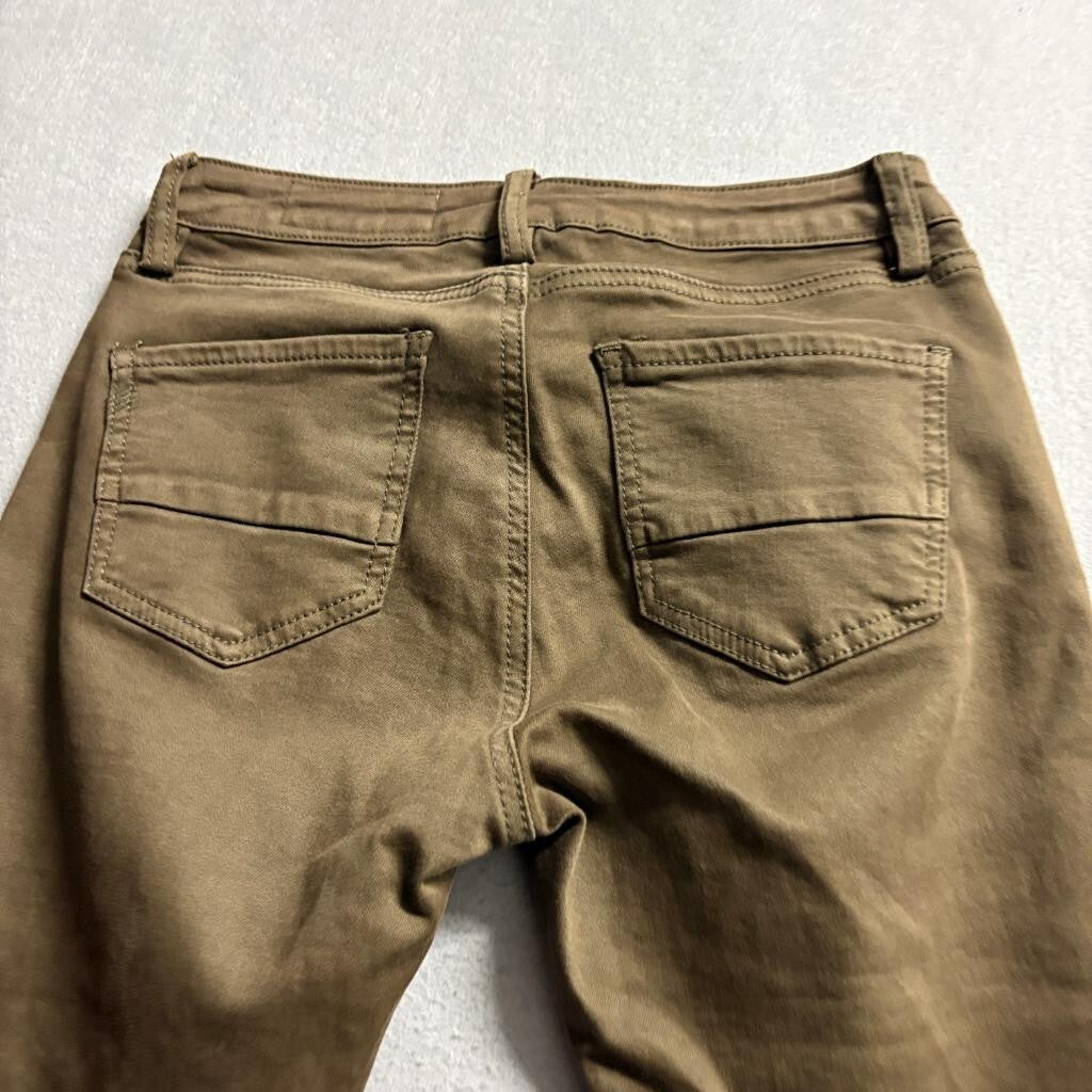 Wish List Jeans Womens Medium Olive Green Moto Skinny Ribbed Knee Pants