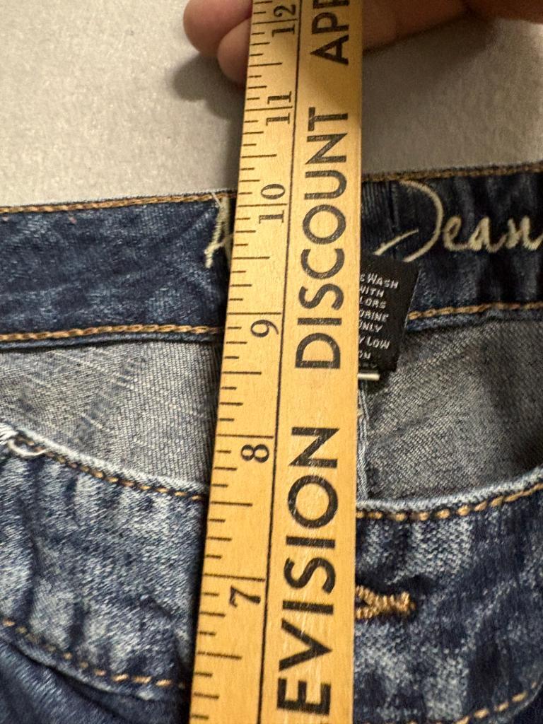 Ariya Jeans Womens 7/8 Blue Denim Capri Crop Embellished Pockets Stretch