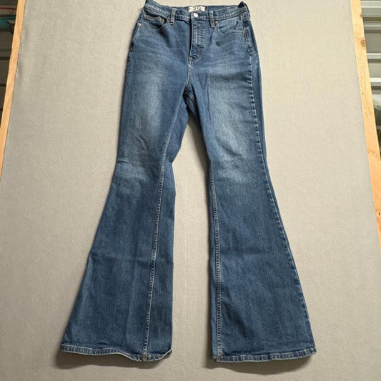 We The Free Free People CRVY Just Float On Flare Jeans Womens Size 29 Blue Denim