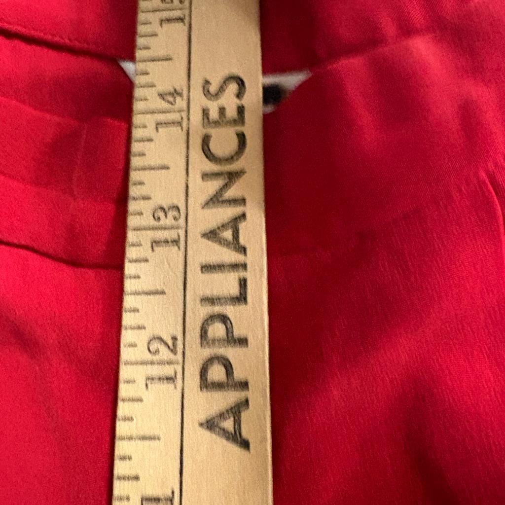 Peter Nygard Silk Pants Womens 12 Red Wide Leg Pleated High Rise Dress Trousers