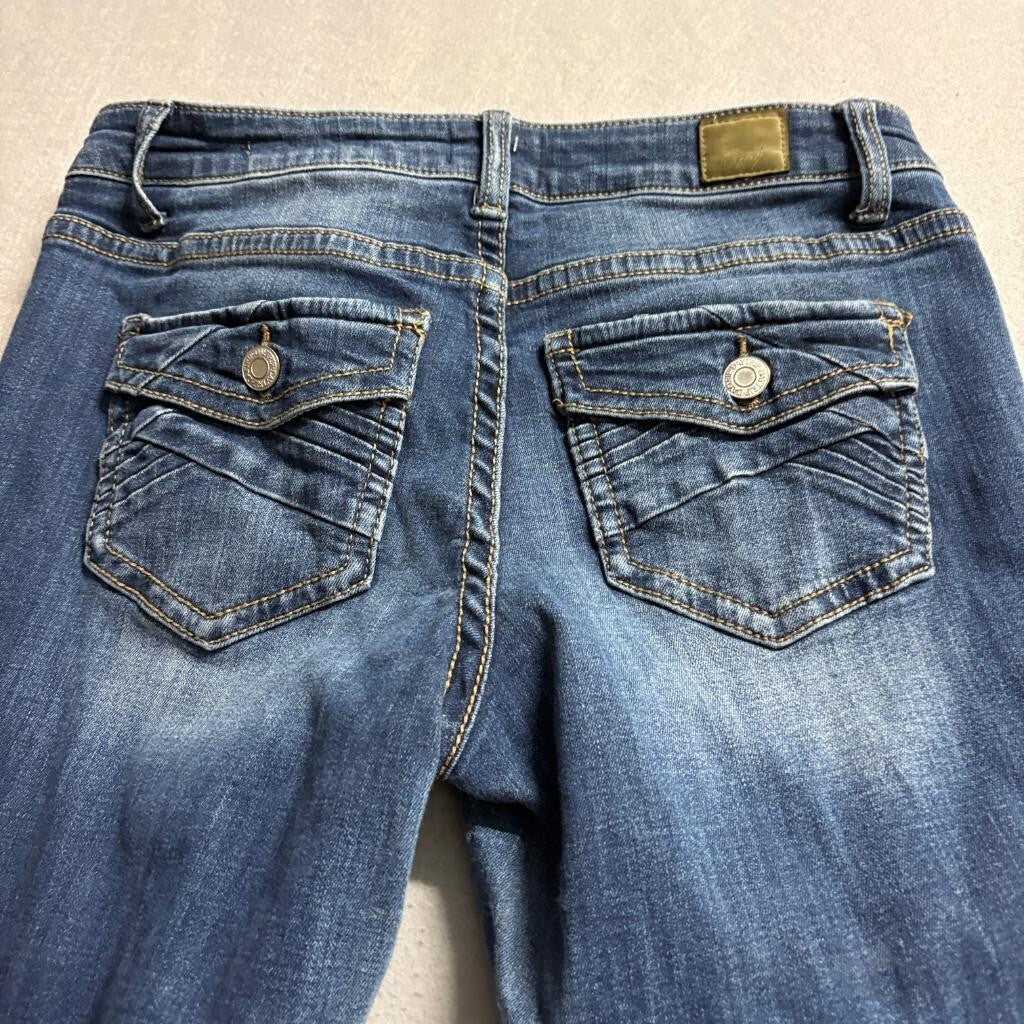Daytrip Virgo Straight Jeans Womens 30R Blue Denim Stretch Mid Rise