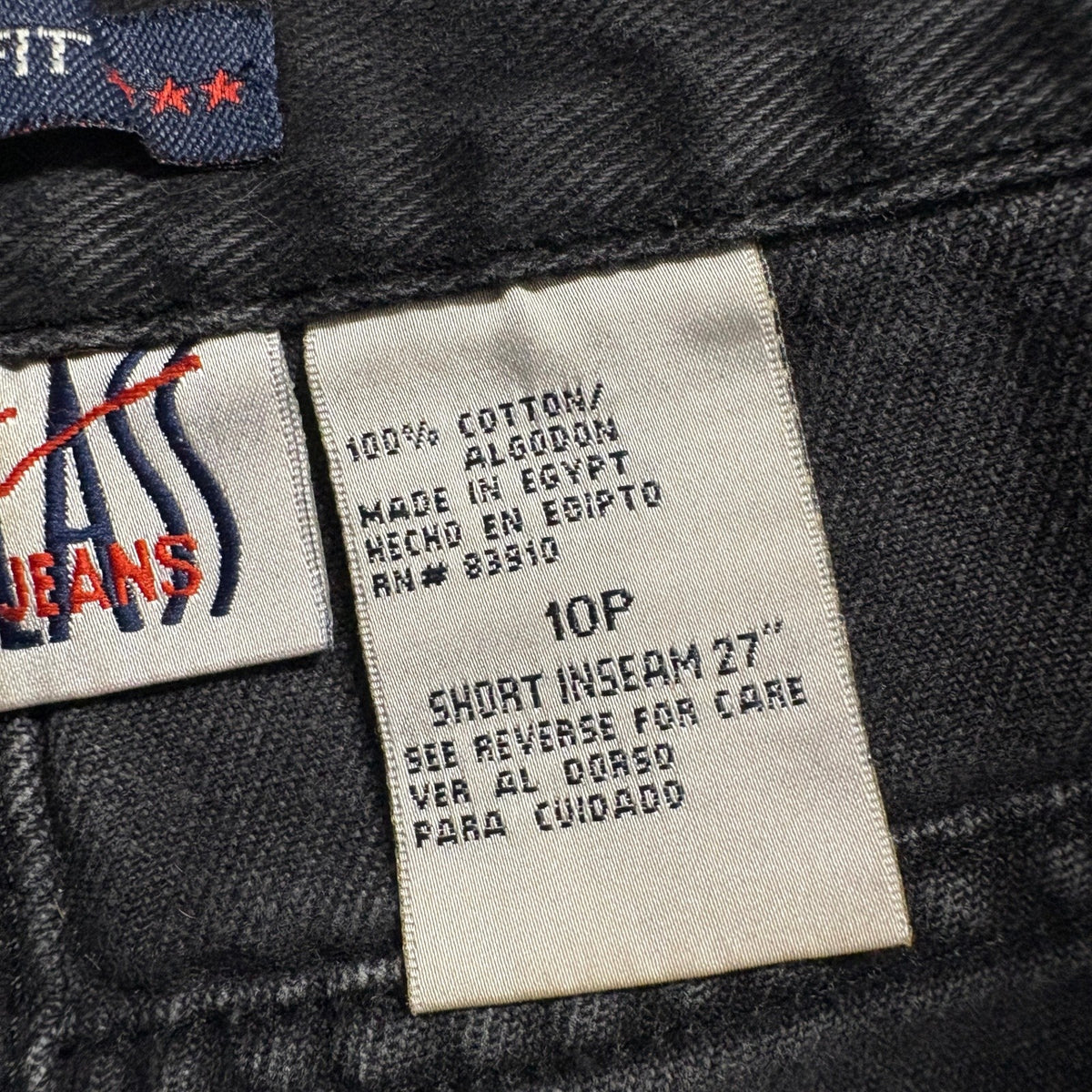Bill Blass Jeans Womens 10P Black Denim Easy Fit High Rise Tapered Leg Vintage
