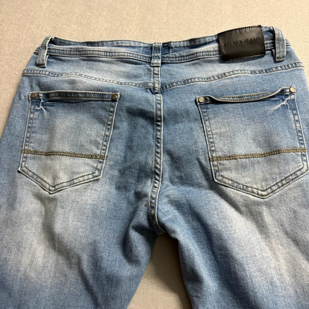 Steve's Jeans Mens 34x30 Blue Denim Stretch Straight Leg Pants