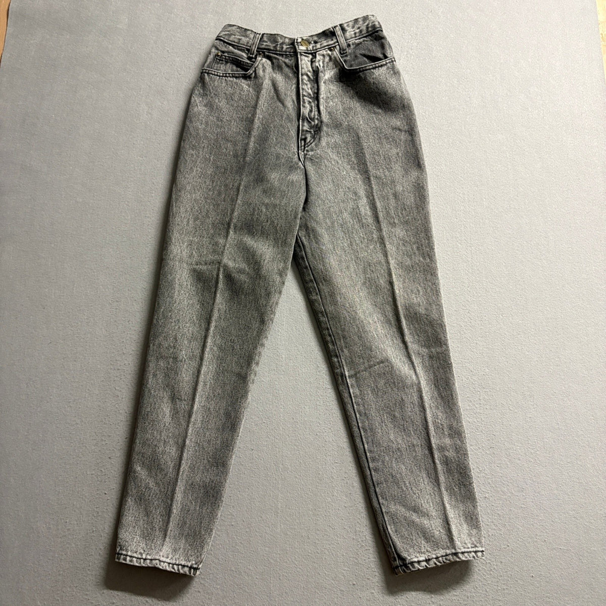 Vintage Palmetto's Acid Wash Jeans Womens Size 9 High Waist Tapered Leg Gray 80s