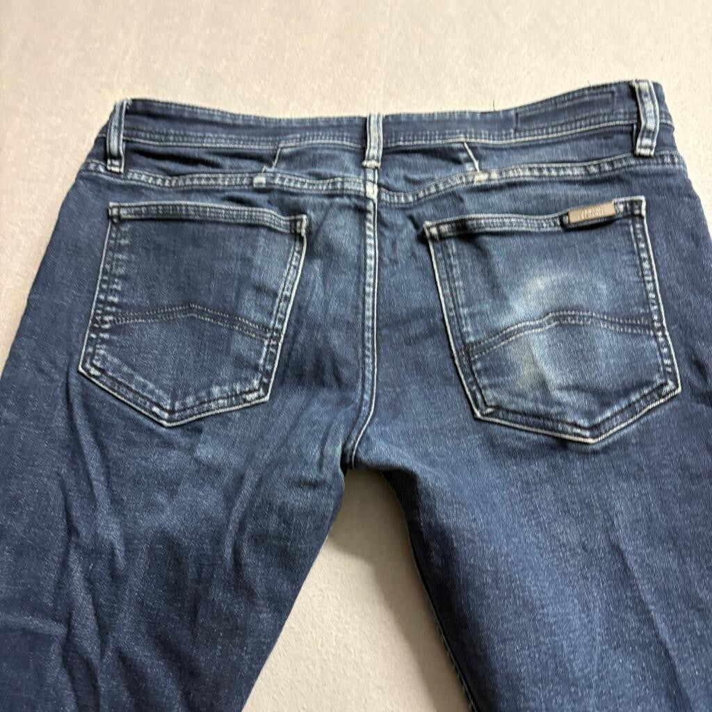 Armani Exchange Jeans Mens 34 Blue Denim Skinny Fit Stretch Dark Wash