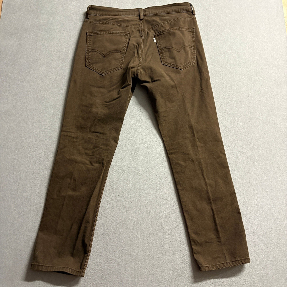 Levi's Mens Chino Pants Brown Cotton Blend Flat Front W32 L30