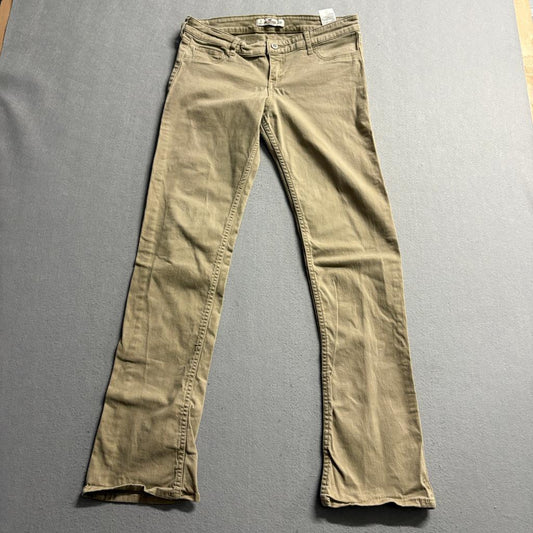 Hollister Khaki Pants Womens 9 W29 Beige Cotton Blend Low Rise Bootcut Stretch