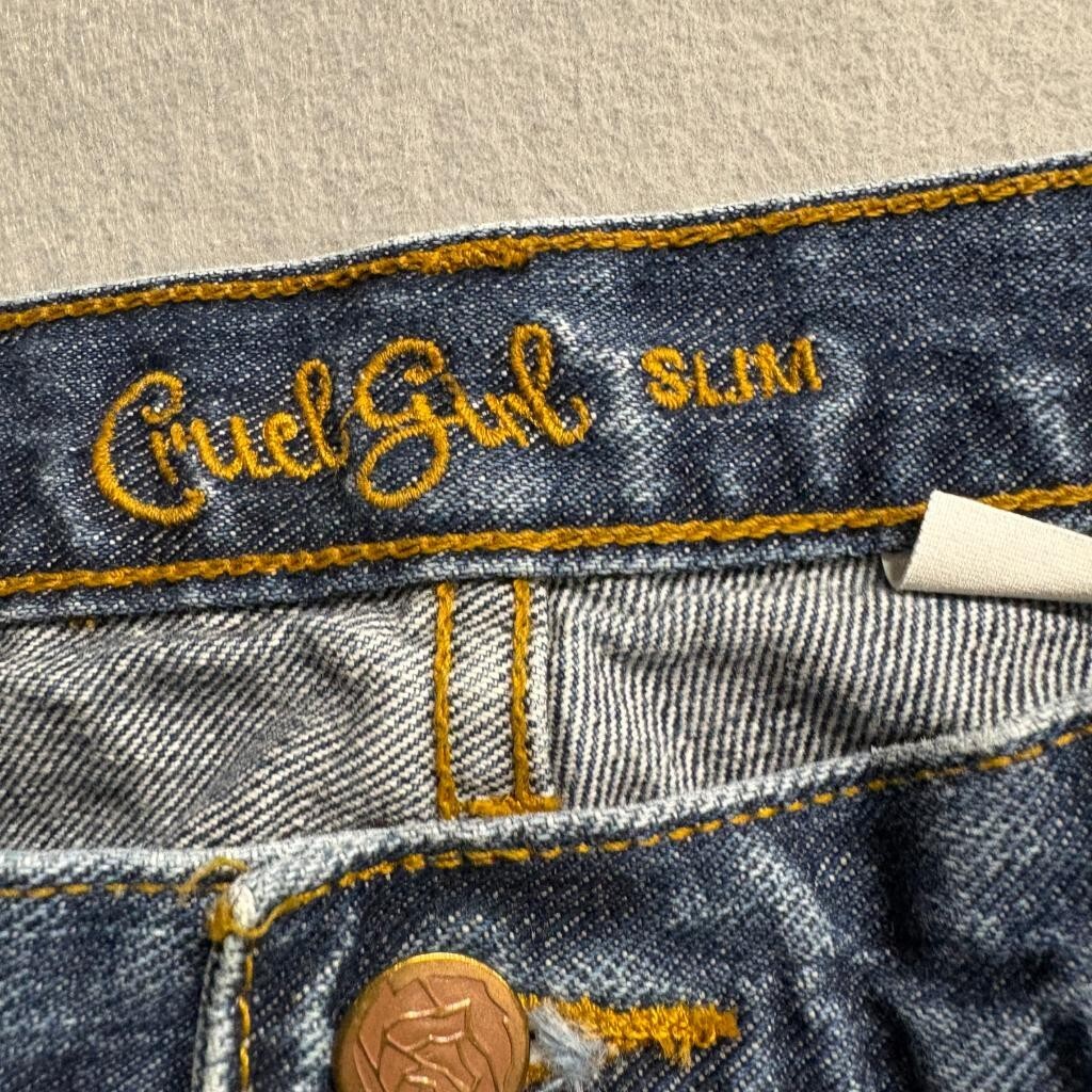 Cruel Girl Slim Jeans Womens 15 X-Long Blue Denim High Rise Straight Leg Western