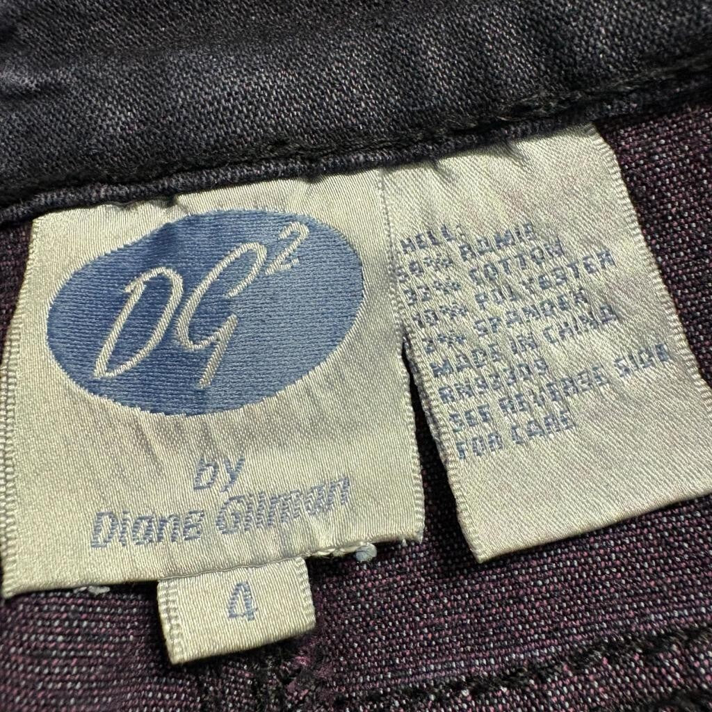 DG2 by Diane Gilman Jeans Womens 4 Dark Wash Bootcut Stretch Denim Purple Hue