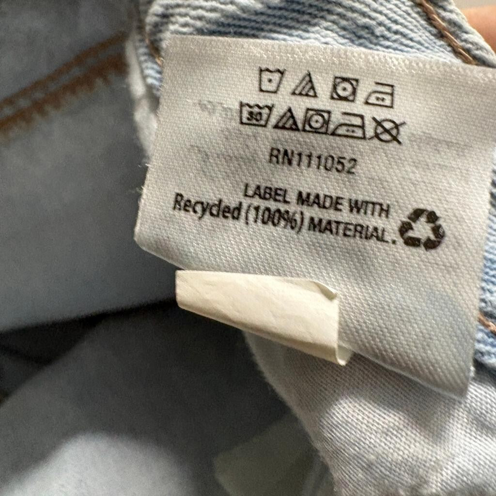 And Now This Womens Jeans Size 30 Light Wash Raw Hem Wide Leg Denim High Rise
