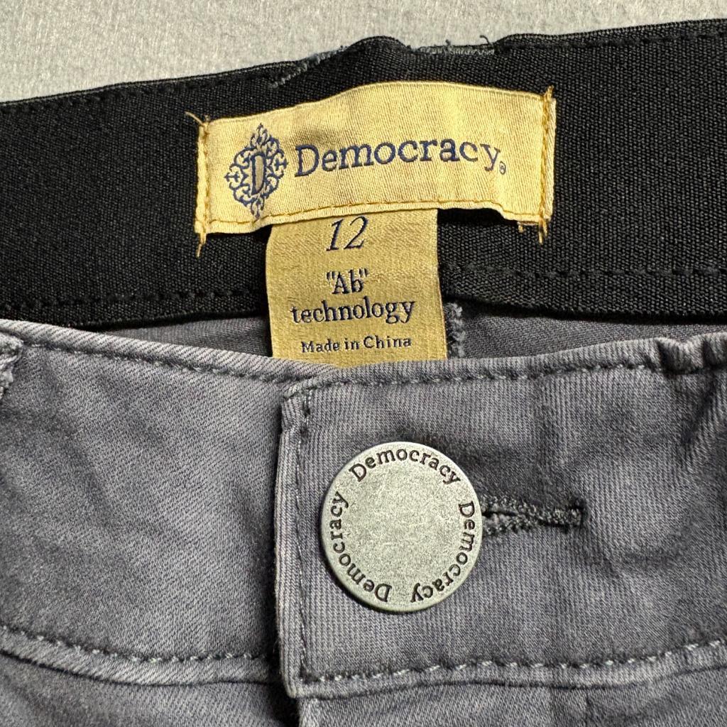 Democracy Ab Technology Jeans Womens 12 Gray Crop Stretch Denim Pants