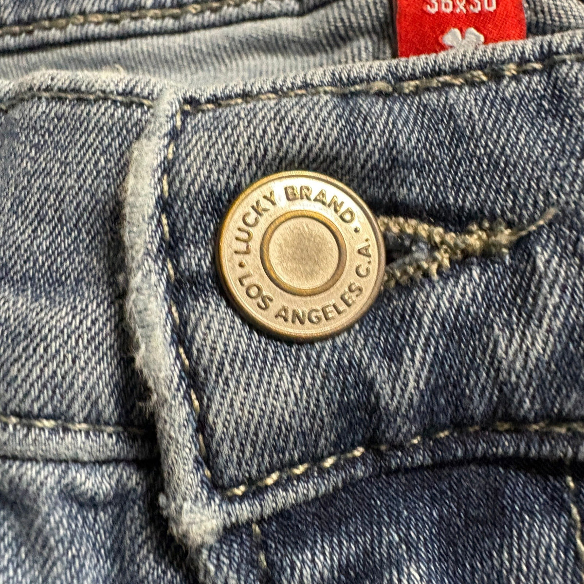 Lucky Brand 223 Straight Fit Jeans Mens 36x30 Medium Wash Stretch Denim Pants