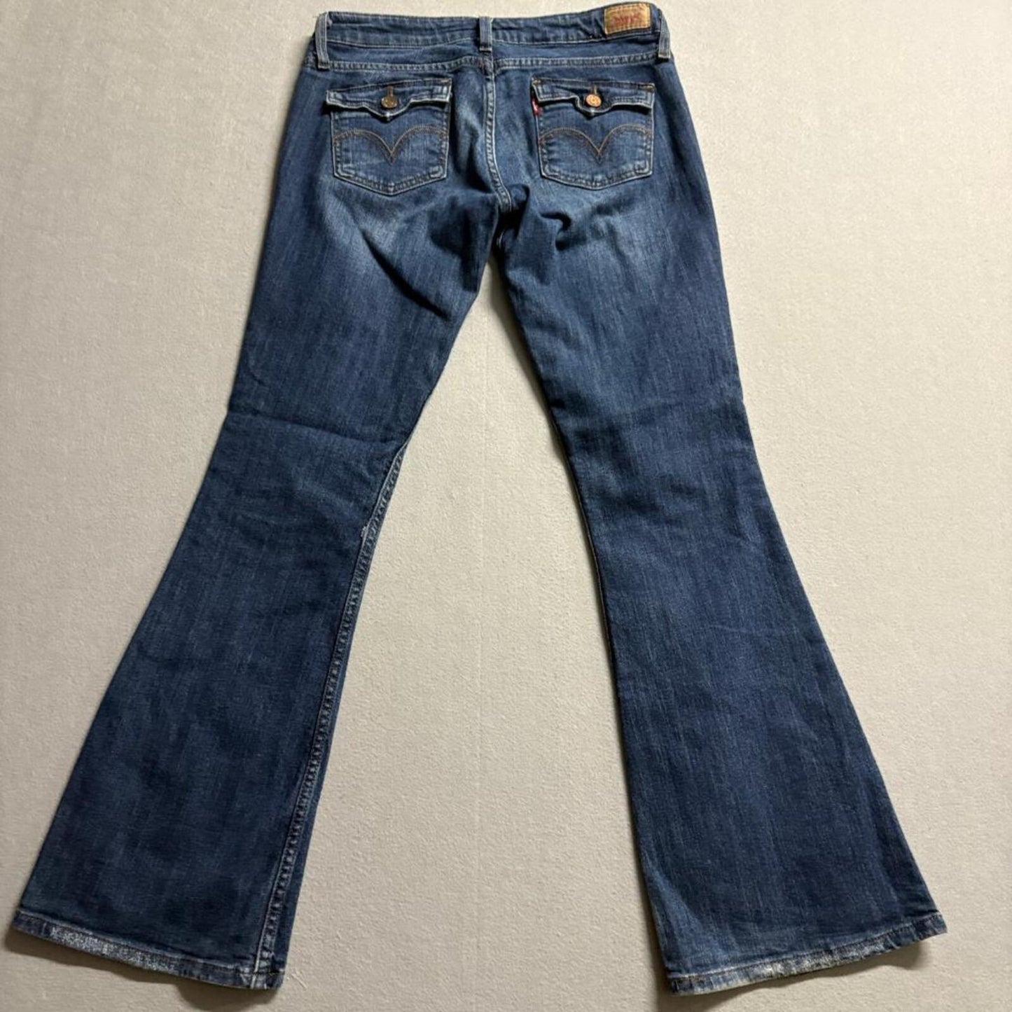 Levis 515 Bootcut Jeans Womens Size 7 Medium Blue Denim Flap Pocket Low Rise
