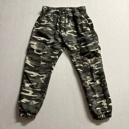 Ring Of Fire Mens Camo Cargo Jogger Pants Size L Large Green Camouflage Stretch