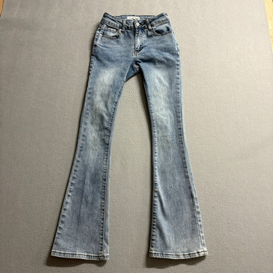 Love Soho Flare Jeans Womens Size 0 Blue Denim Stretch Light Wash Flared Leg
