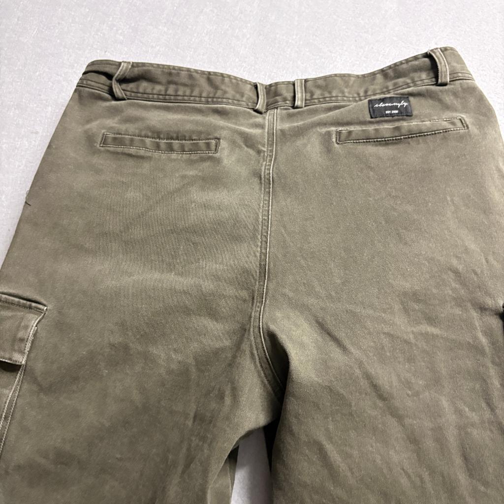 I Love Ugly Cargo Pants Womens Large Green Cotton Blend Cropped Utility