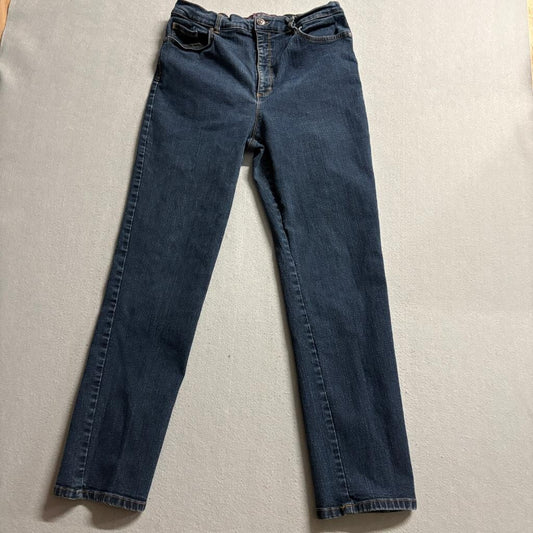 Gloria Vanderbilt Amanda Jeans Womens 14 Blue Denim High Rise Straight Leg