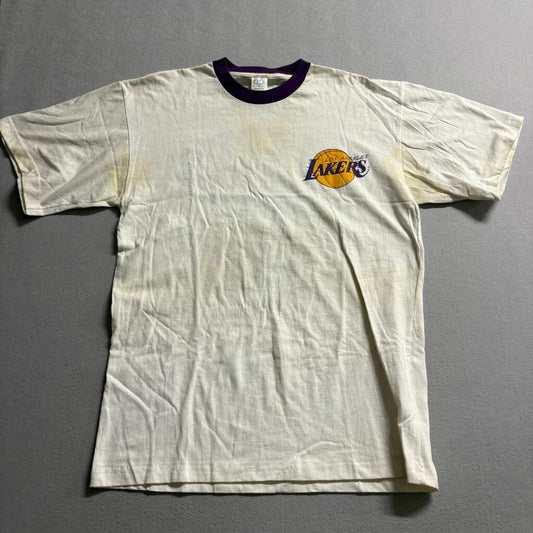Vintage Los Angeles Lakers T Shirt Mens XL White Purple Ringer Basketball Club