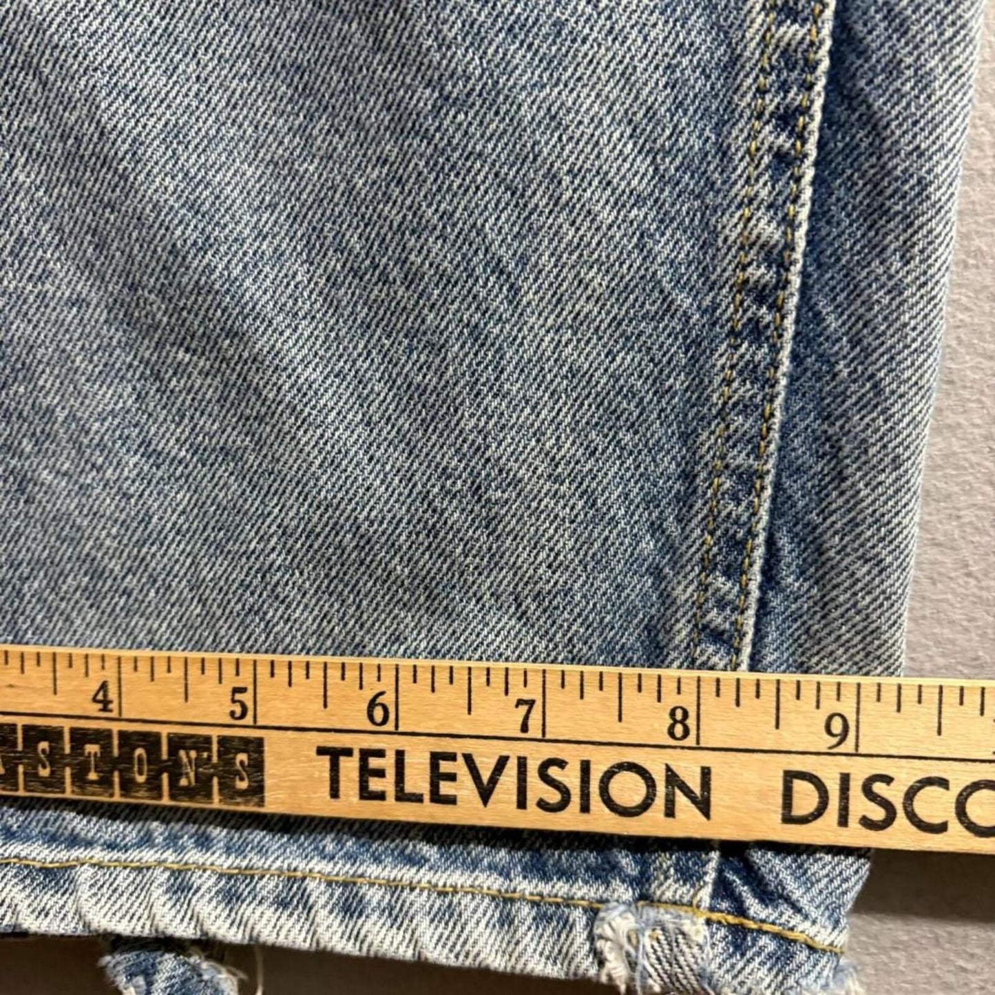 JJIM Wide Leg Jeans Womens Size S Blue Denim High Rise Distressed Hem 100%