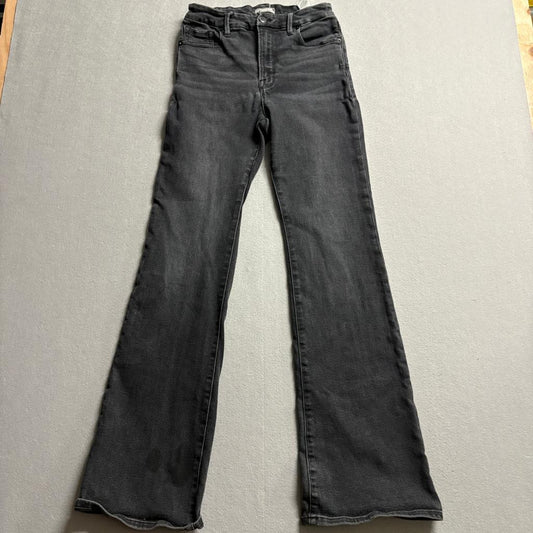 Good American Good Legs Flare Jeans Womens 6/28 Black High Rise Stretch Denim