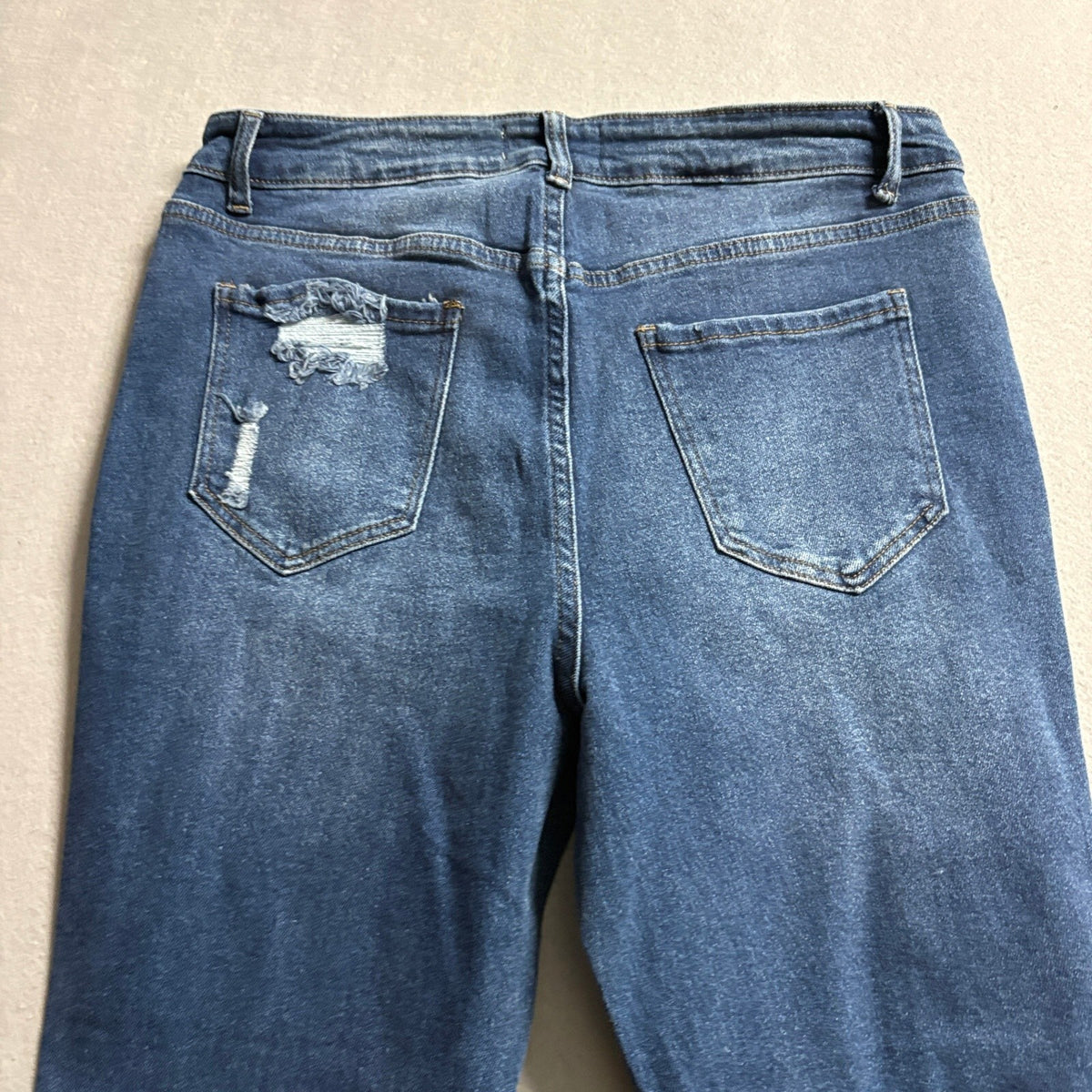 Haute Curve Premium Denim Distressed Skinny Jeans Womens Plus Size 18 Blue