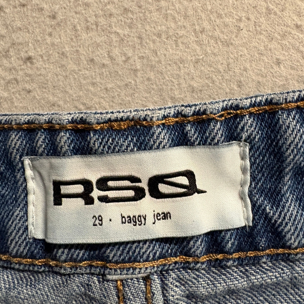 RSQ Womens Size 29 Baggy Jeans Medium Wash High Rise Wide Leg Blue Denim