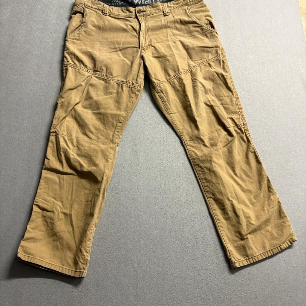 Wrangler ATG All Terrain Gear Pants Mens 36x27 Brown Canvas Utility Outdoor