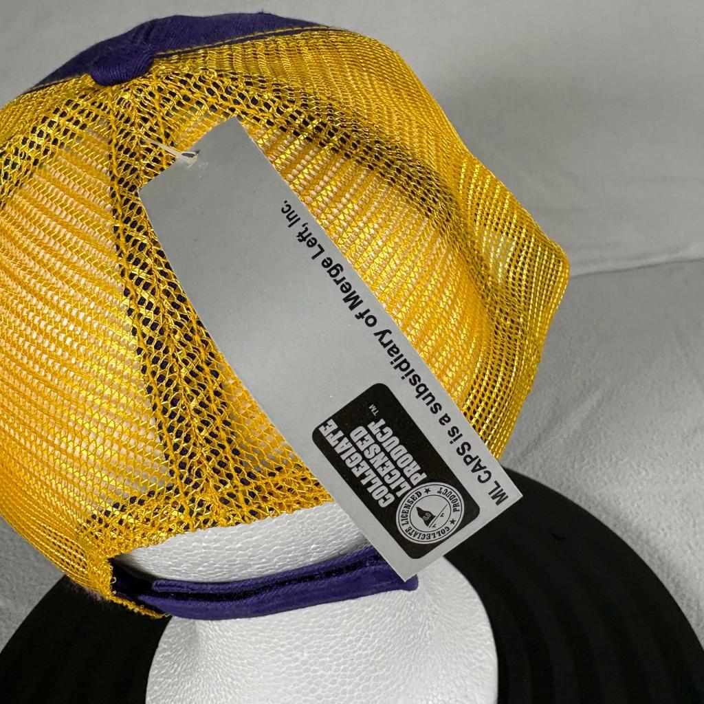 ML Caps The Duke Purple Yellow Mesh Trucker Hat Blank Adjustable Snapback