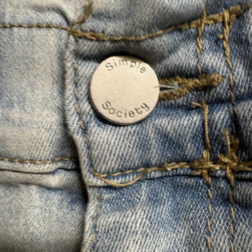 Simple Society Jogger Jeans Womens Size 7/28 Light Wash Elastic Waist Denim