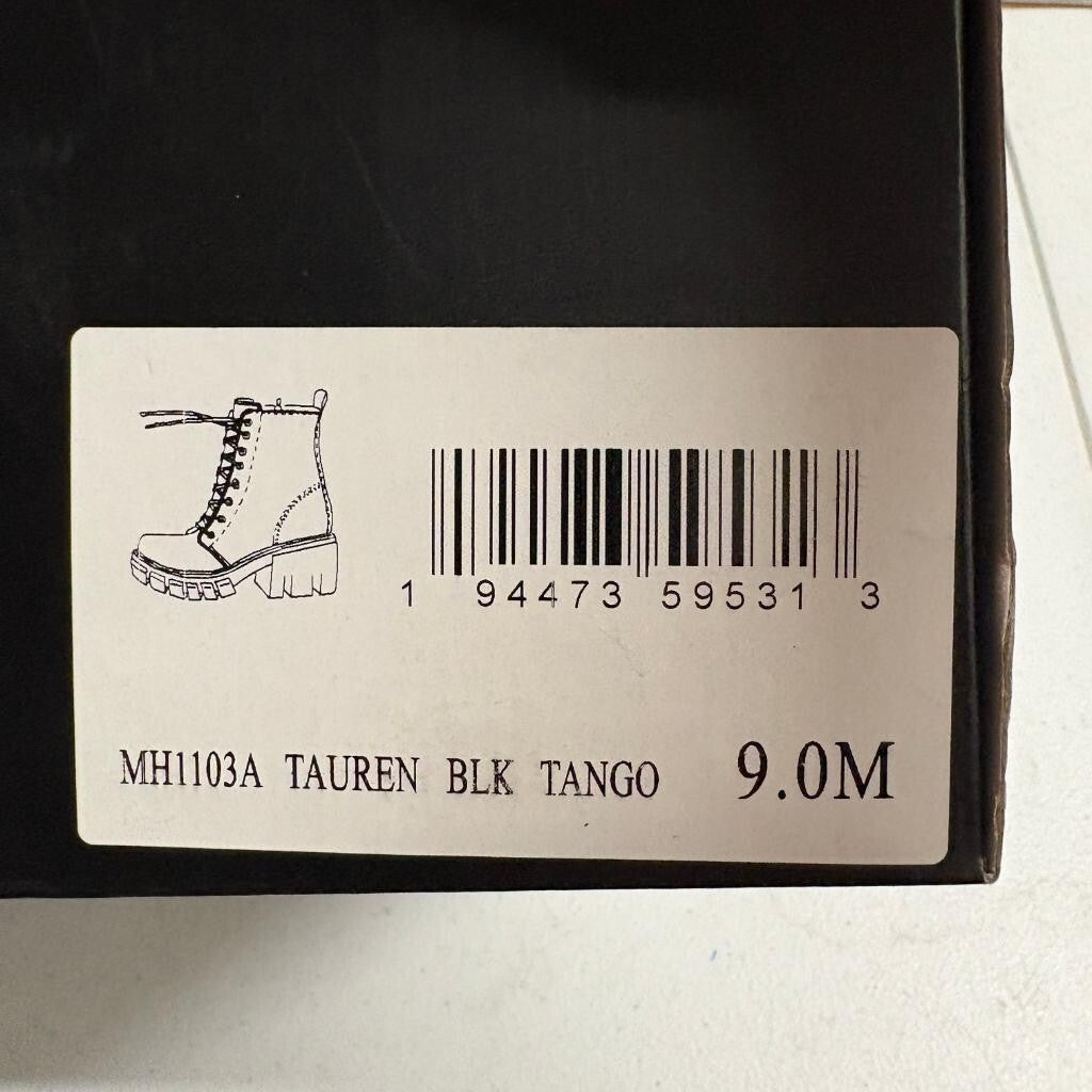 MIA Tauren Womens Combat Boots Size 9M Black Lace Up Side Zip Lug Sole MH1103A