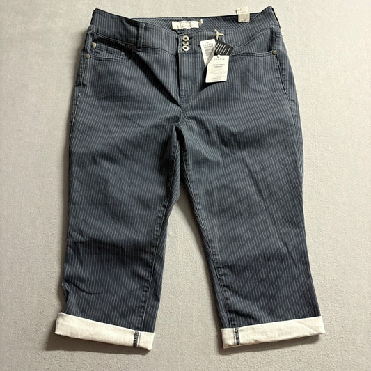 Torrid Denim Jegging Crop Pants Womens Plus Size 20 Pinstripe Blue Stretch New