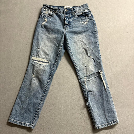 Pistola Distressed Straight Leg Jeans Womens Size 25 Blue Denim Ripped