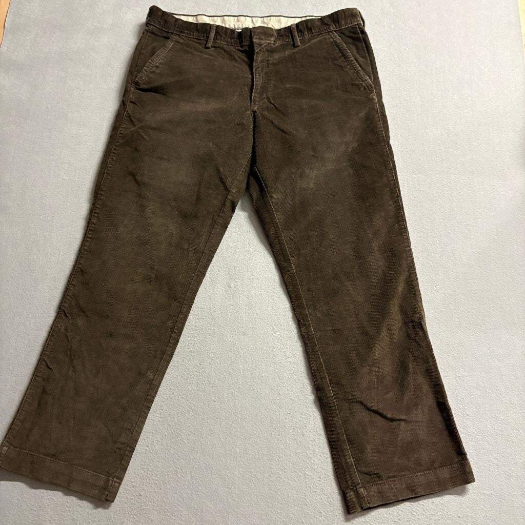 Live Your Own Way Corduroy Pants Mens 36x30 Brown Repreve Stretch Chino Flat