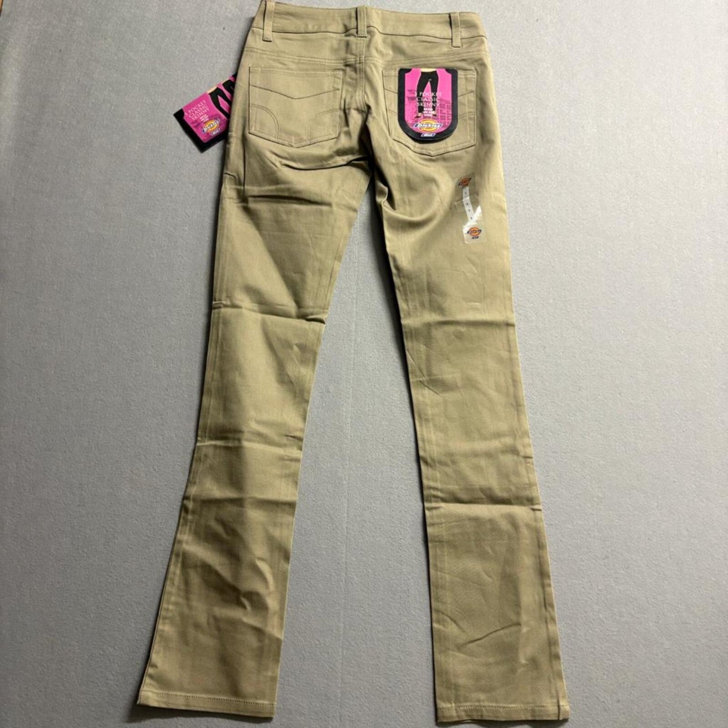 Dickies Girl Low Rise Skinny Pants Womens Size 1 Khaki Beige Chino HH164 NWT