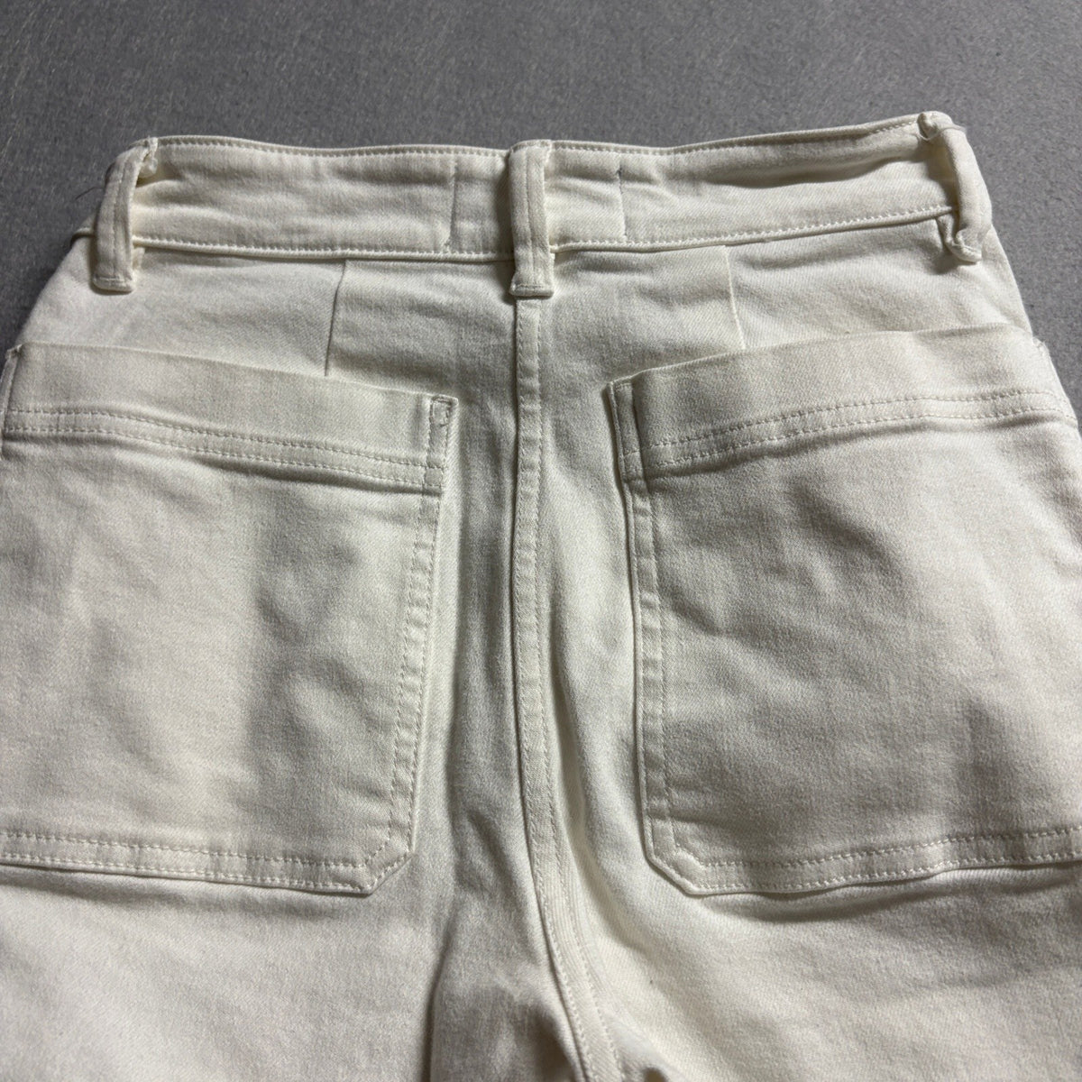 Everlane Wide Leg Crop Pants Jeans Womens Size 00 Off White Cream Stretch High