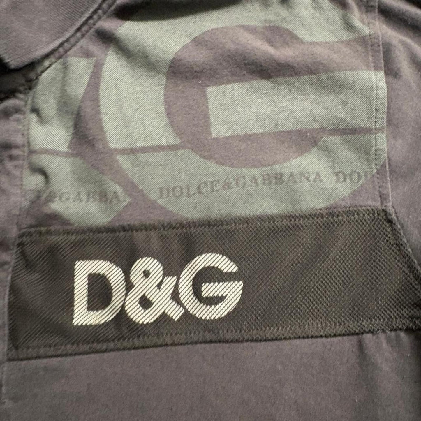 D&G Dolce & Gabbana Polo Shirt Mens XL Brown Long Sleeve Logo Made in Italy