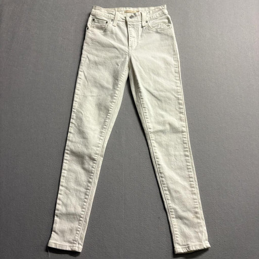 Levis 721 High Rise Skinny Jeans Womens 26x30 Off White Denim Stretch Pants