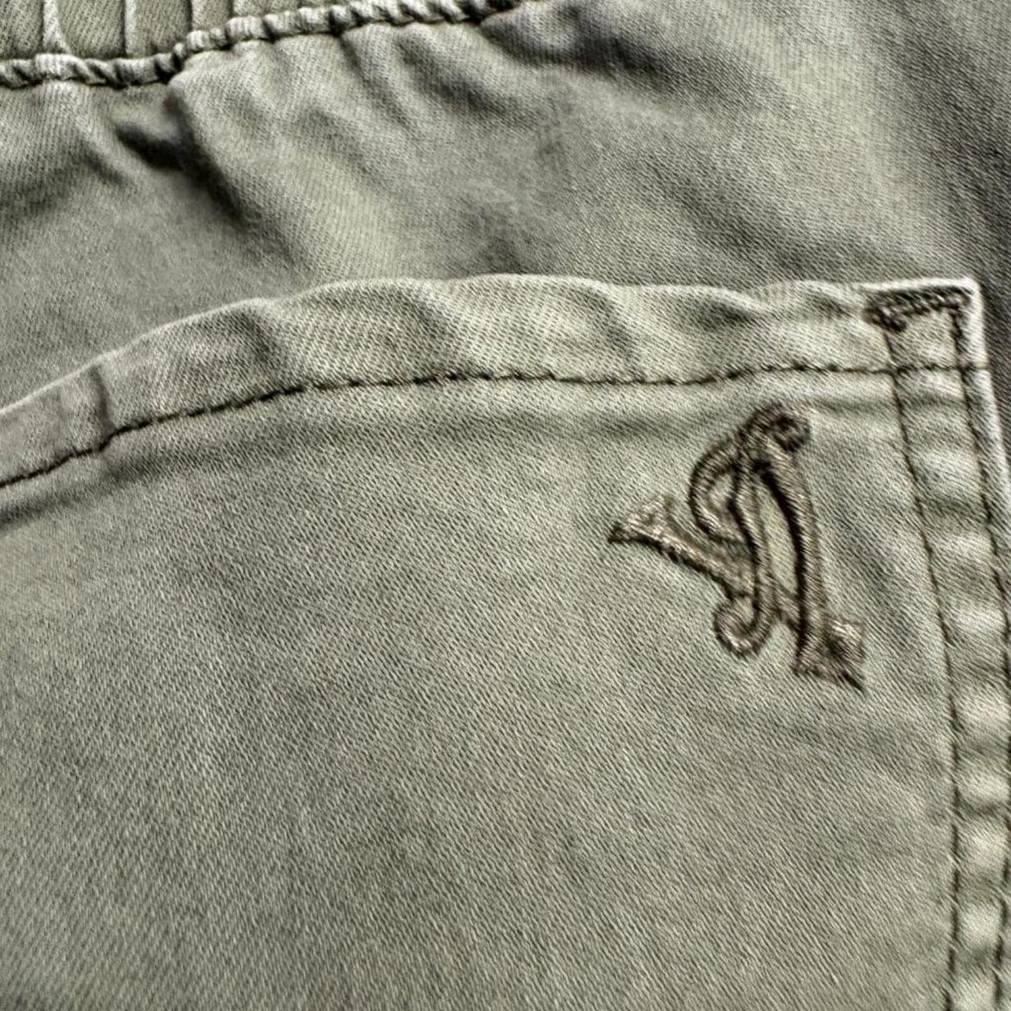 V.I.P. Womens Cargo Jogger Pants Size 7/8 Green Utility Elastic Waist Stretch