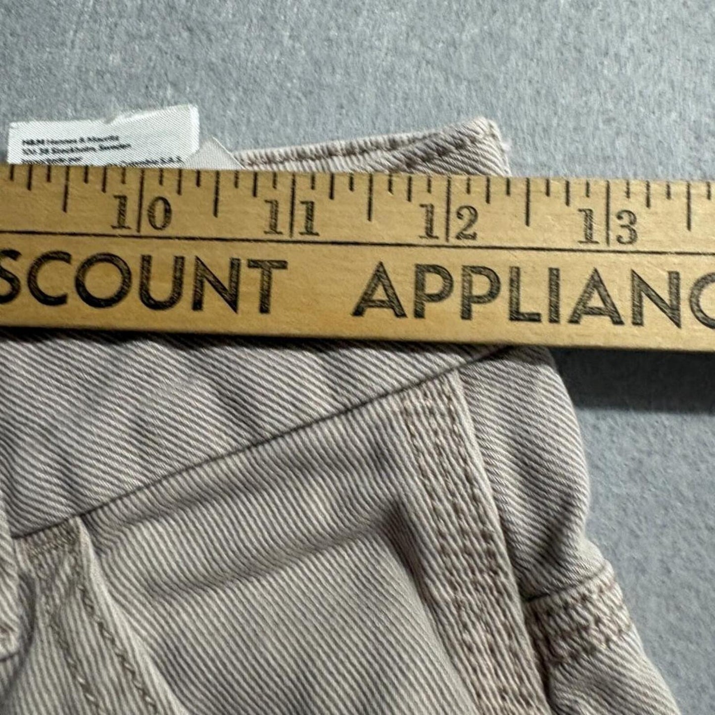 H&M Divided Cargo Pants Womens US 0 Beige Cotton Wide Leg Utility Pockets