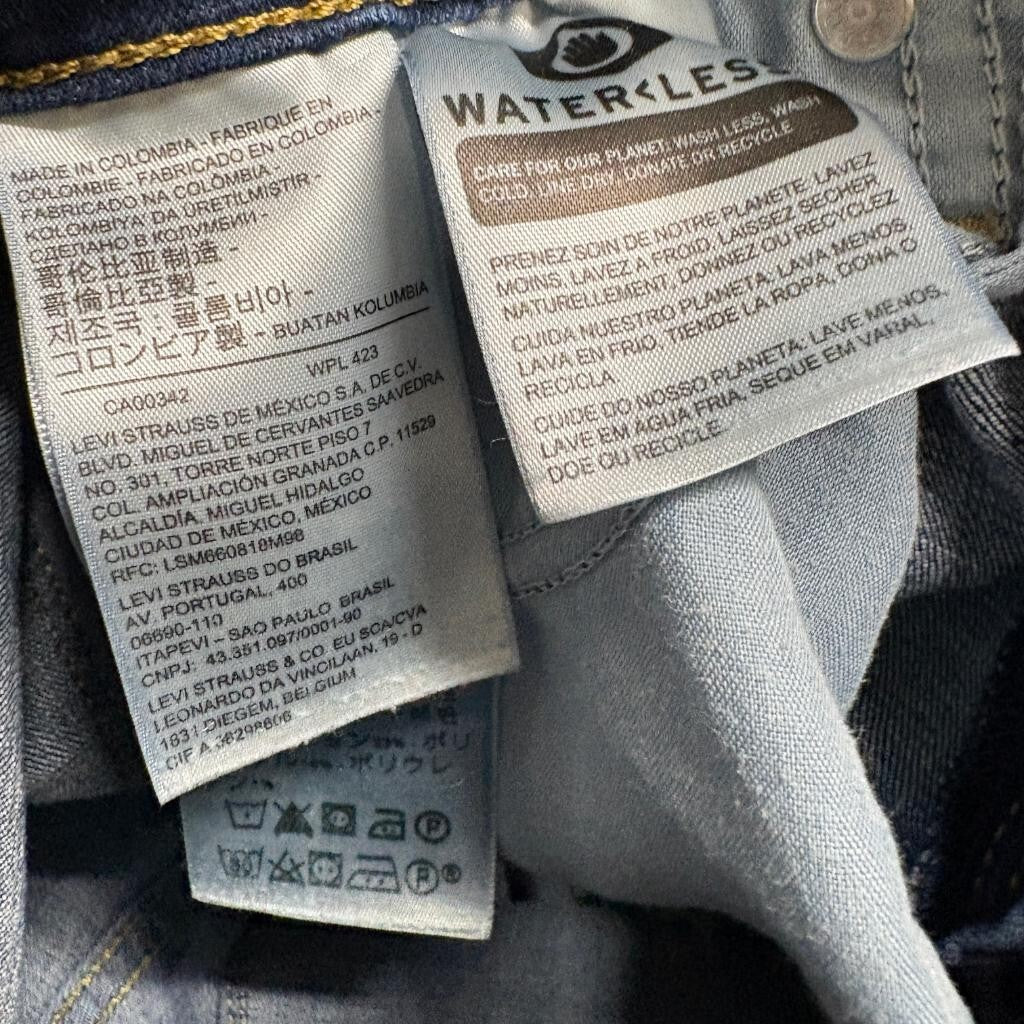 Levis 721 High Rise Skinny Jeans Womens 27x30 Blue Denim Stretch Pants