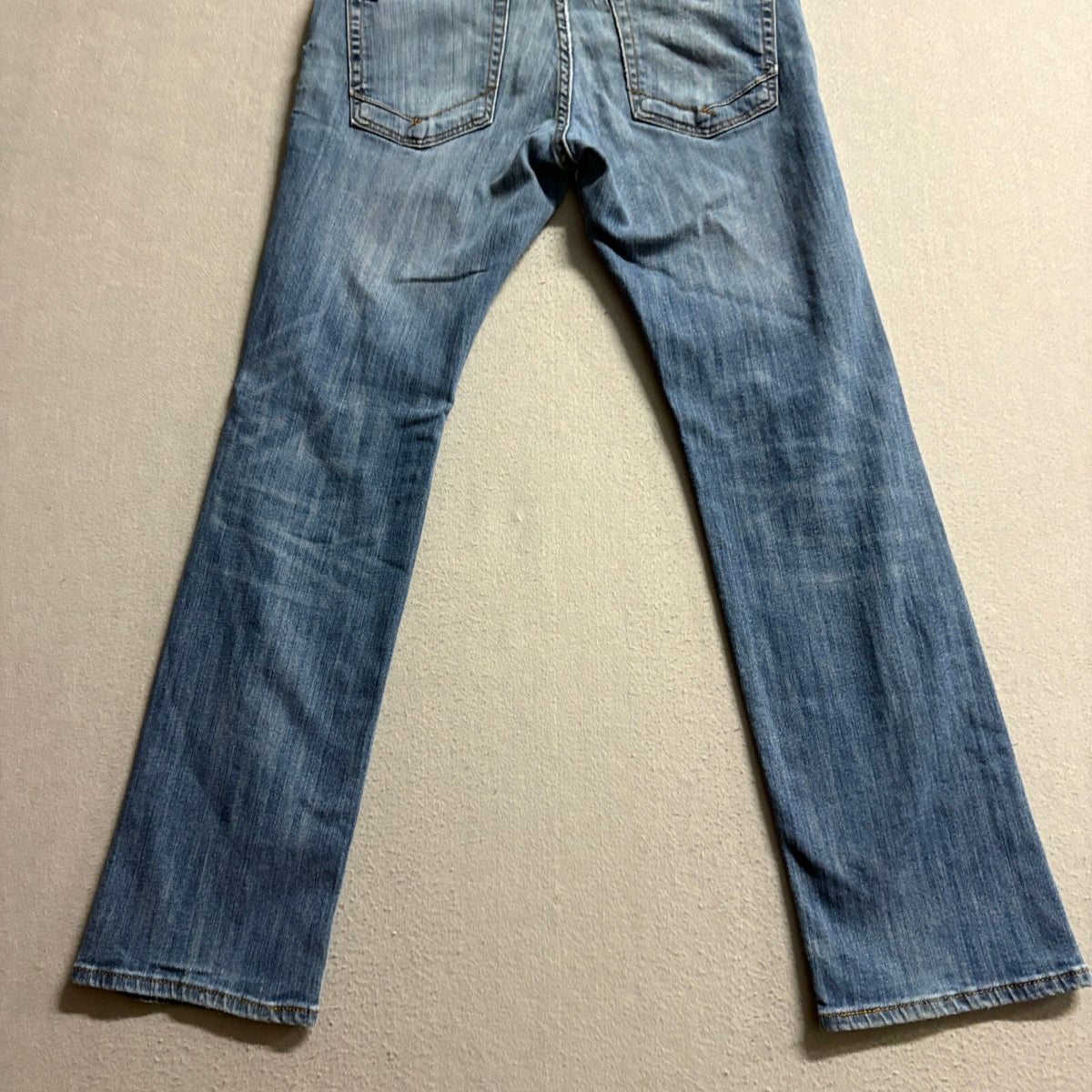 Vans V66 Standard Distressed Mens Blue Denim Jeans Size 30 x 30 Ripped Knees